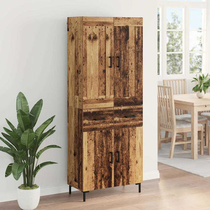 Highboard met lade Oud Hout 69,5 x 34 x 180 cm Bewerkt hout