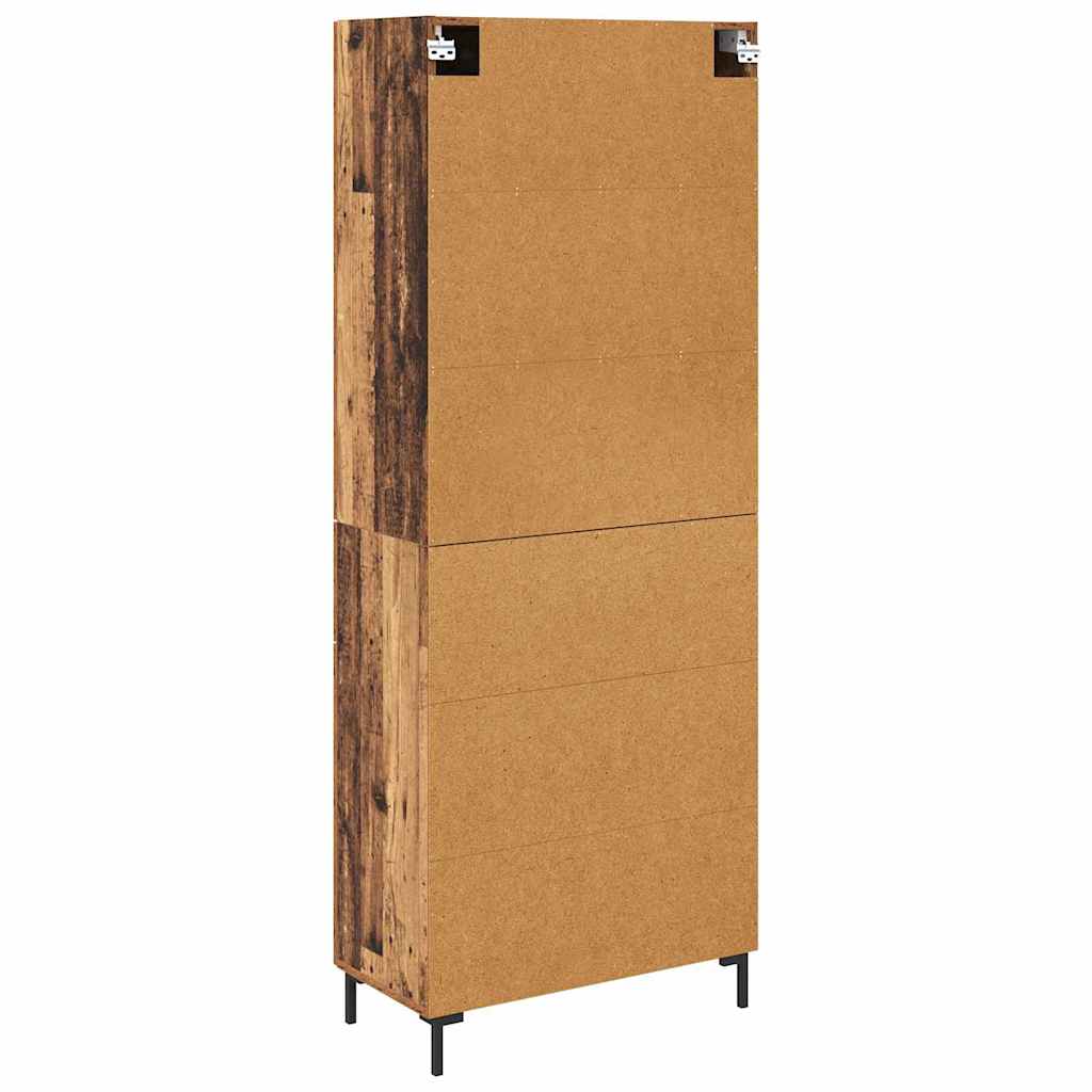 Highboard met lade Oud Hout 69,5 x 34 x 180 cm Bewerkt hout