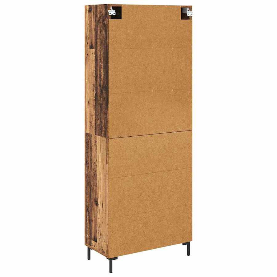 Highboard met lade Oud Hout 69,5 x 34 x 180 cm Bewerkt hout