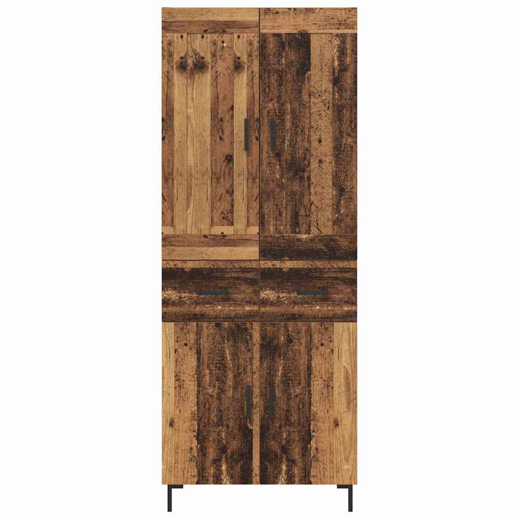 Highboard met lade Oud Hout 69,5 x 34 x 180 cm Bewerkt hout