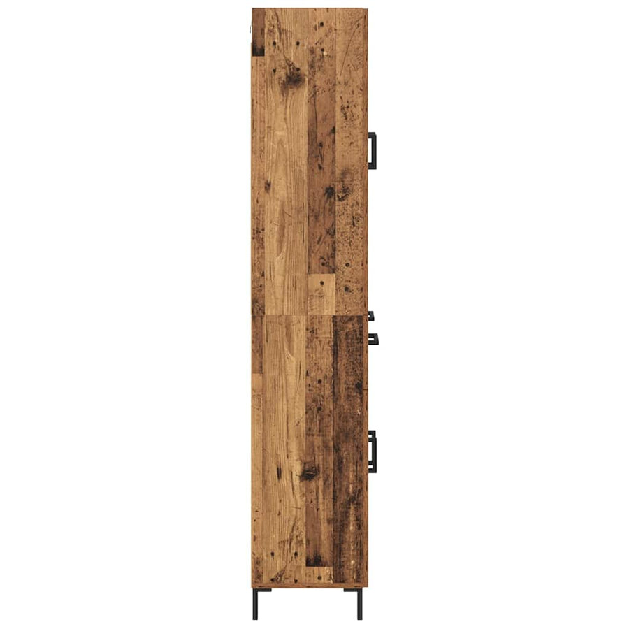 Highboard met lade Oud Hout 69,5 x 34 x 180 cm Bewerkt hout