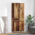 Hoge kast met lade 2 pcs Oud Hout Geengineerd Hout en Glas