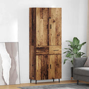 Hoge kast met lade 69,5x34x180 cm oud hout