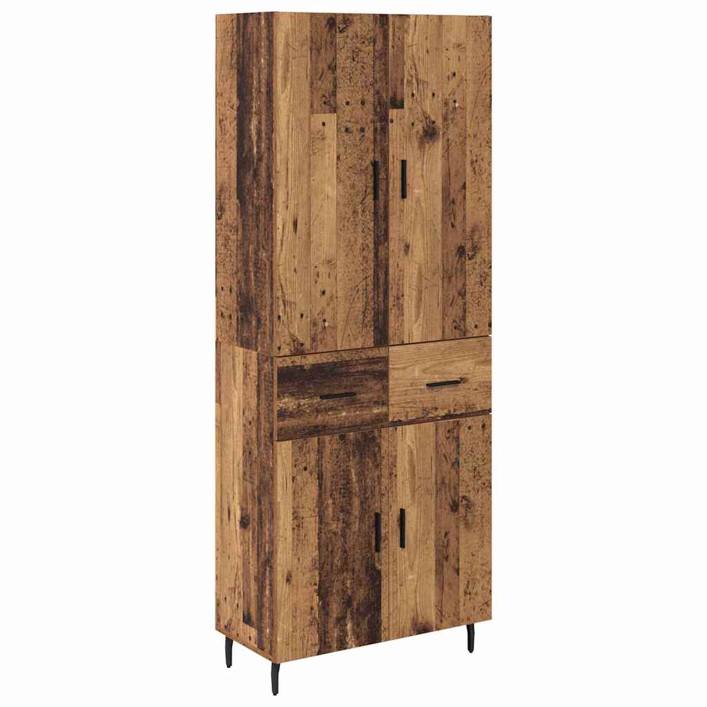 Hoge kast Oud Hout 69,5 x 34 x 180 cm Geengineerd Hout en Glas