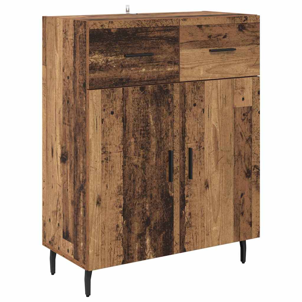 Hoge kast Oud Hout 69,5 x 34 x 180 cm Geengineerd Hout en Glas