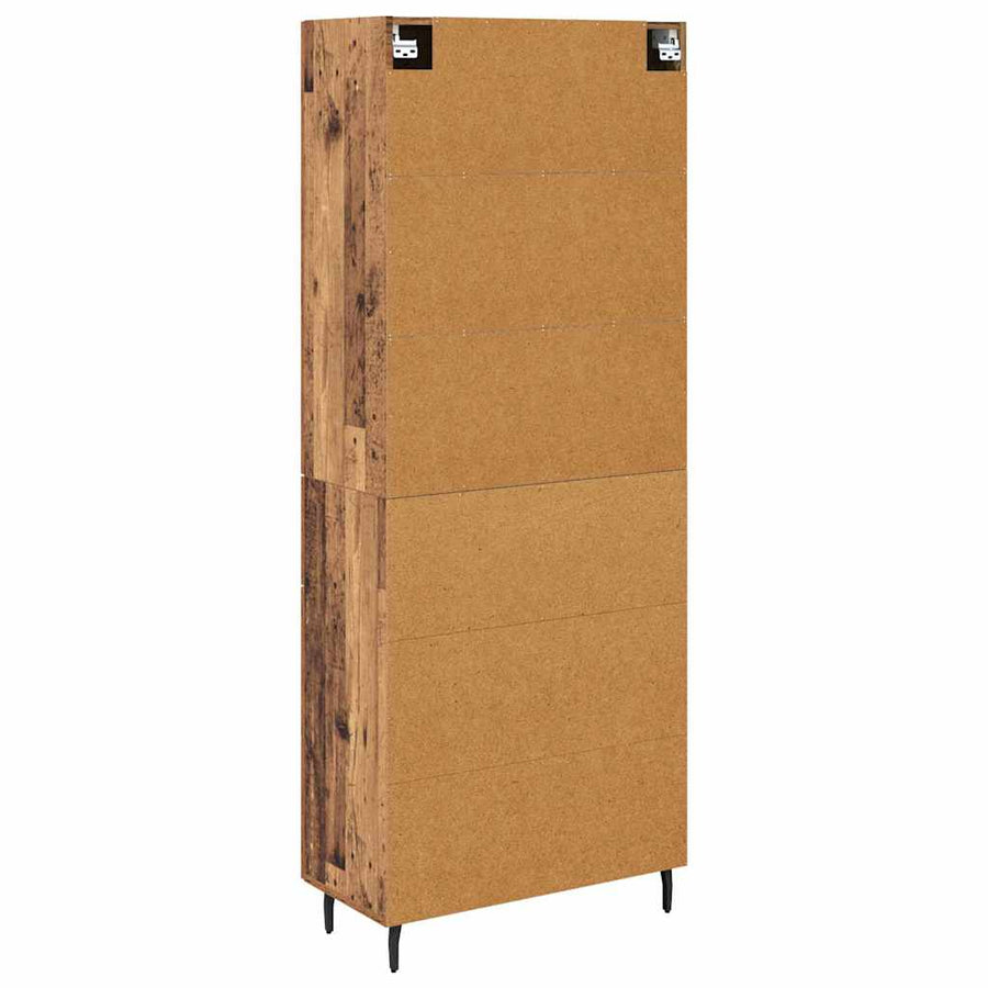 Hoge kast Oud Hout 69,5 x 34 x 180 cm Geengineerd Hout en Glas