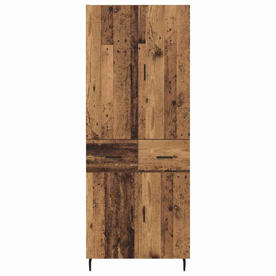 Hoge kast Oud Hout 69,5 x 34 x 180 cm Geengineerd Hout en Glas