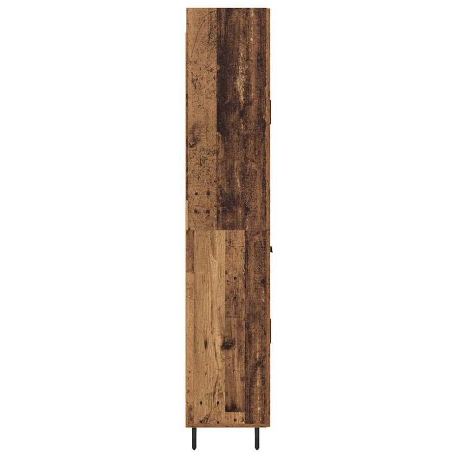 Hoge kast Oud Hout 69,5 x 34 x 180 cm Geengineerd Hout en Glas