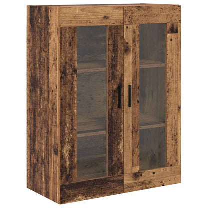 Hoge kast met lade 2 pcs Oud Hout Geengineerd Hout en Glas
