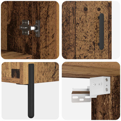 Highboard Oud Hout 69,5 x 34 x 180 cm Bewerkt hout
