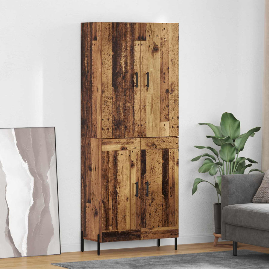 Highboard Oud Hout 69,5 x 34 x 180 cm Bewerkt hout