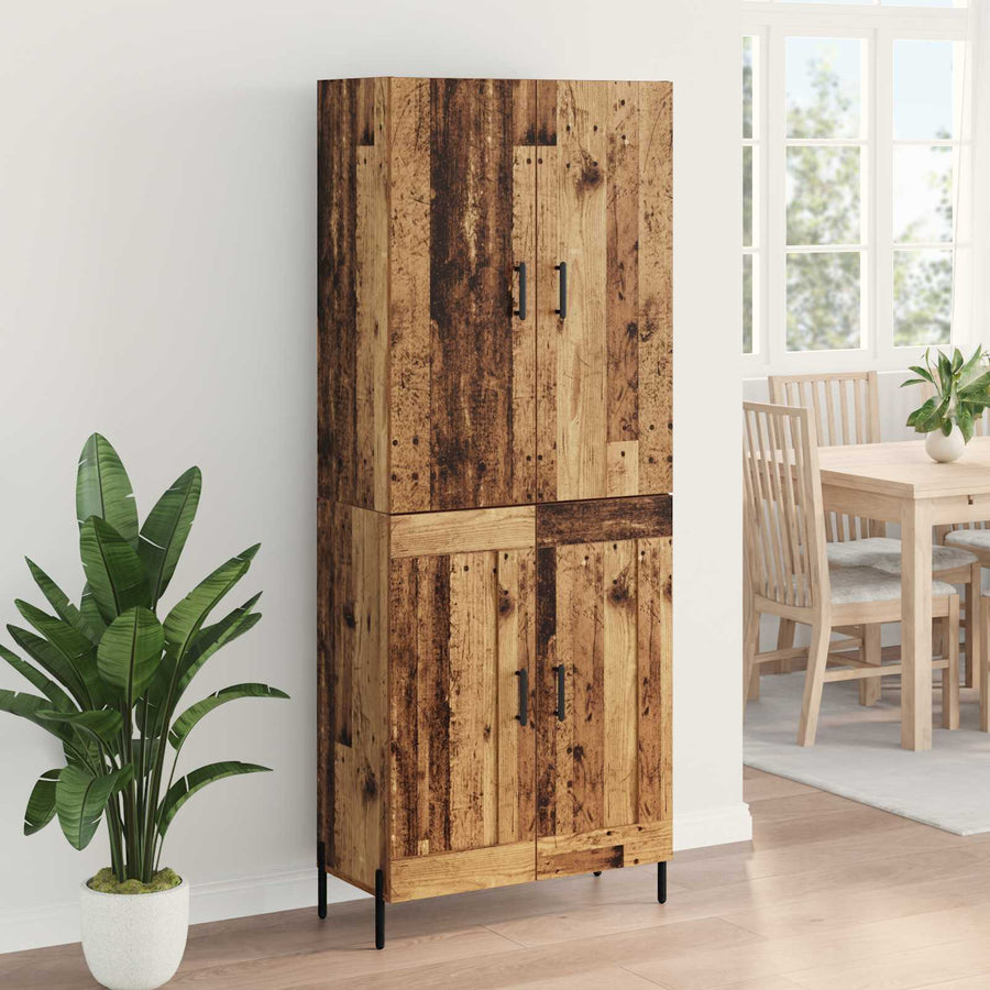 Highboard Oud Hout 69,5 x 34 x 180 cm Bewerkt hout