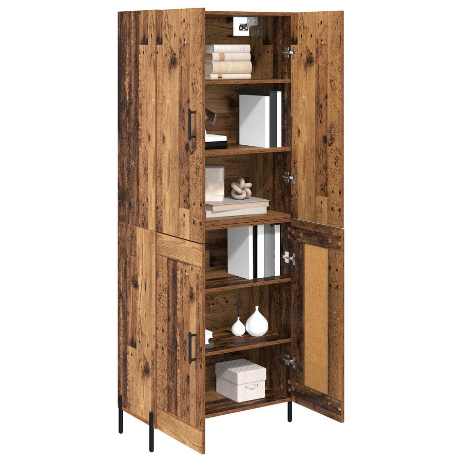 Highboard Oud Hout 69,5 x 34 x 180 cm Bewerkt hout