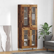 Hoge kast 69,5x34x180 cm oud hout bewerkt hout