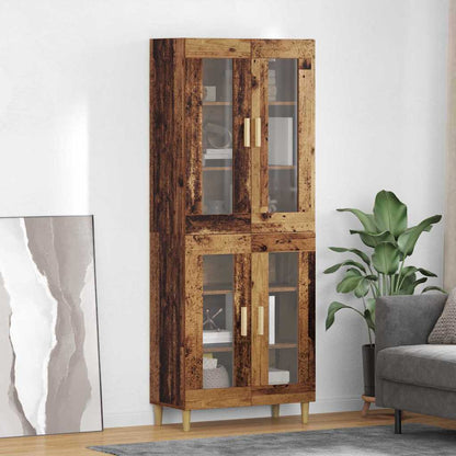 Hoge kast Oud Hout 69,5 x 34 x 180 cm Bewerkt hout