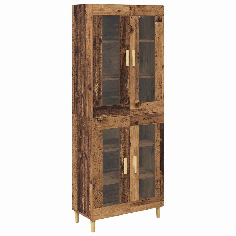 Hoge kast Oud Hout 69,5 x 34 x 180 cm Bewerkt hout