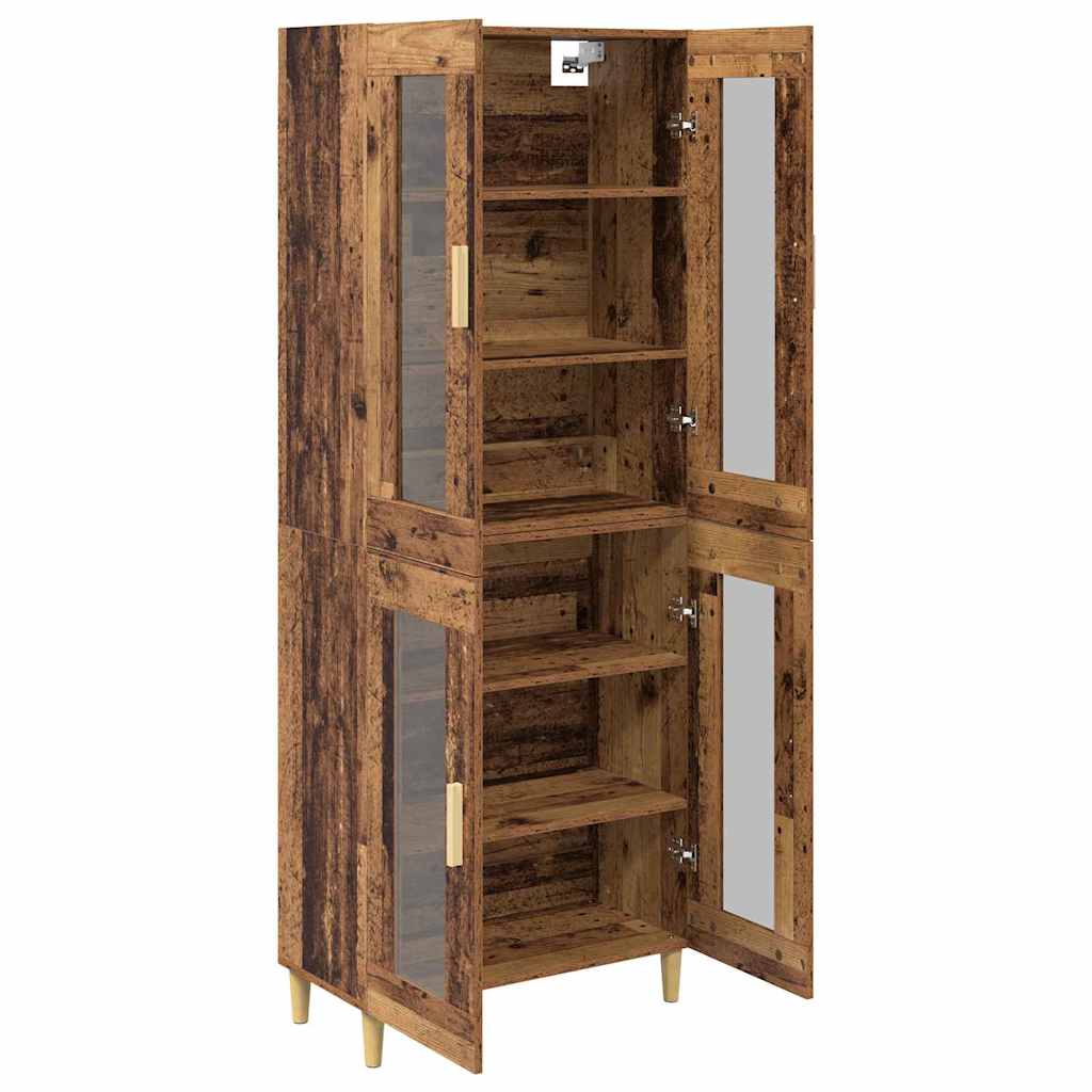Hoge kast Oud Hout 69,5 x 34 x 180 cm Bewerkt hout