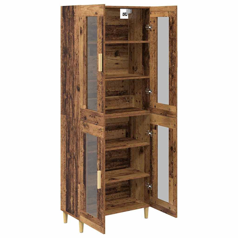Hoge kast Oud Hout 69,5 x 34 x 180 cm Bewerkt hout