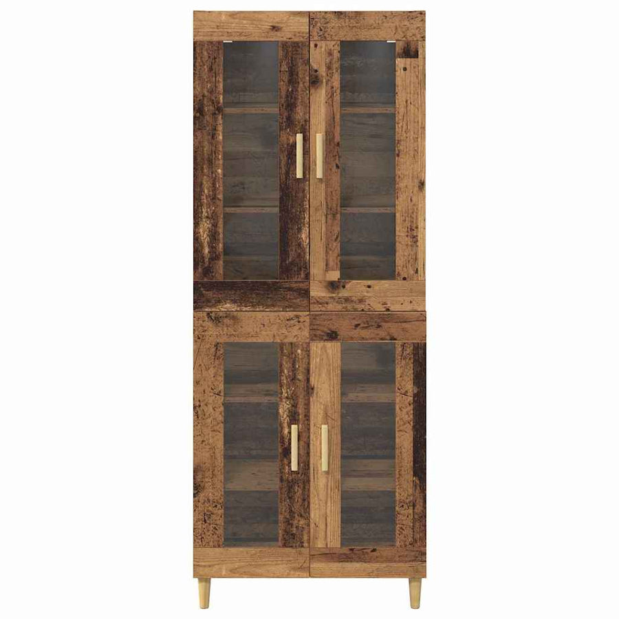 Hoge kast Oud Hout 69,5 x 34 x 180 cm Bewerkt hout