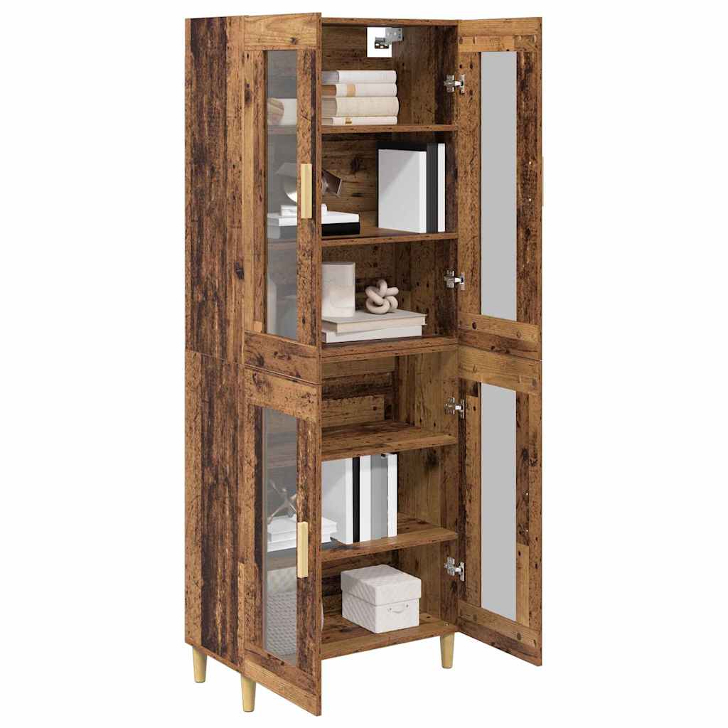 Hoge kast Oud Hout 69,5 x 34 x 180 cm Bewerkt hout