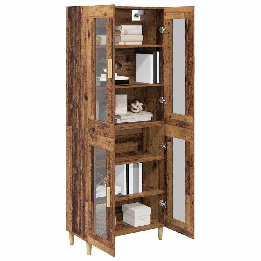 Hoge kast Oud Hout 69,5 x 34 x 180 cm Bewerkt hout