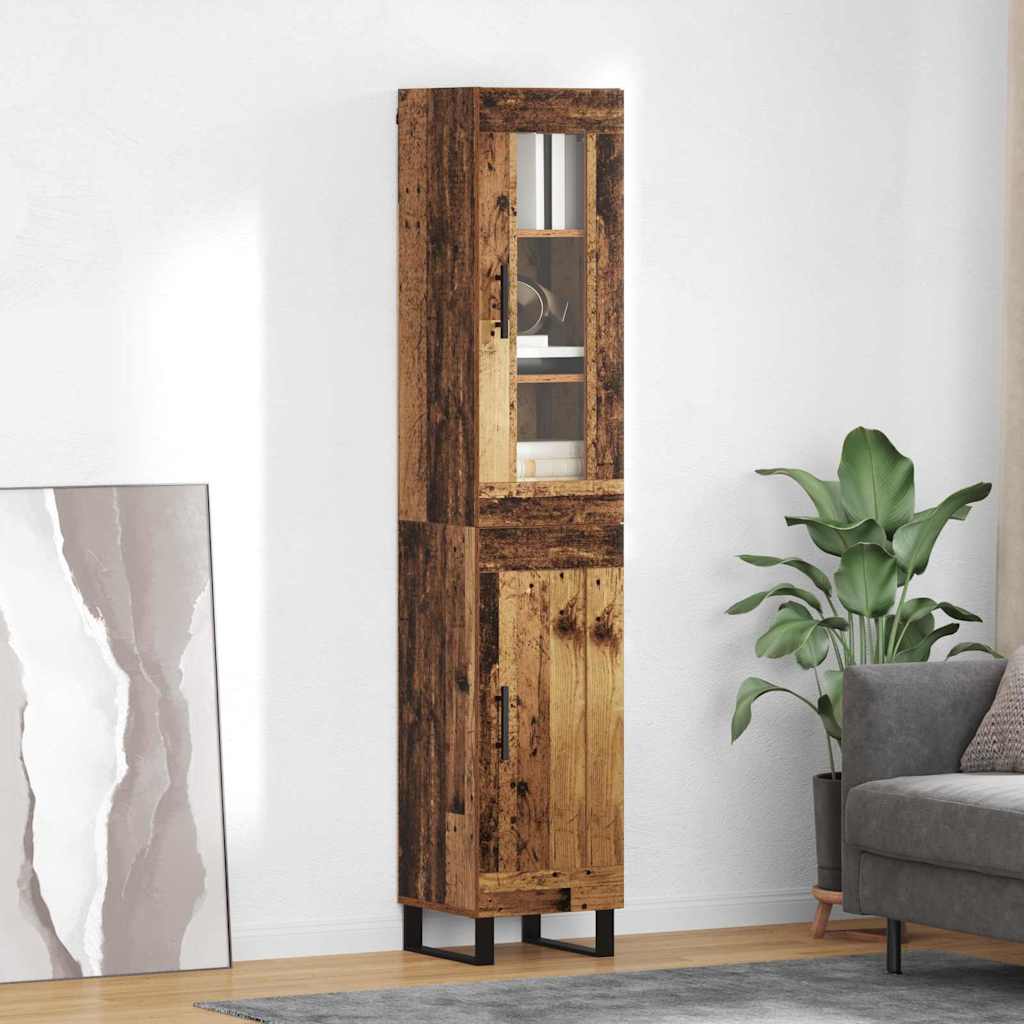 Highboard Oud Hout 69,5 x 34 x 180 cm Bewerkt hout