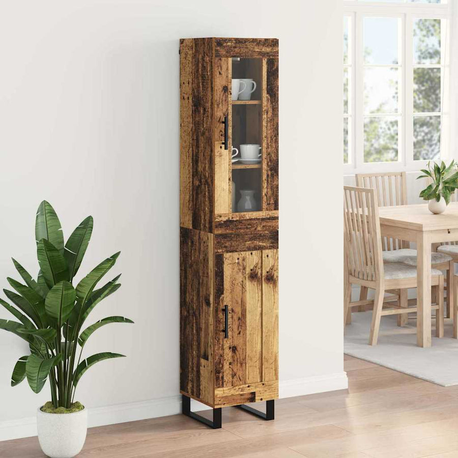 Highboard Oud Hout 69,5 x 34 x 180 cm Bewerkt hout
