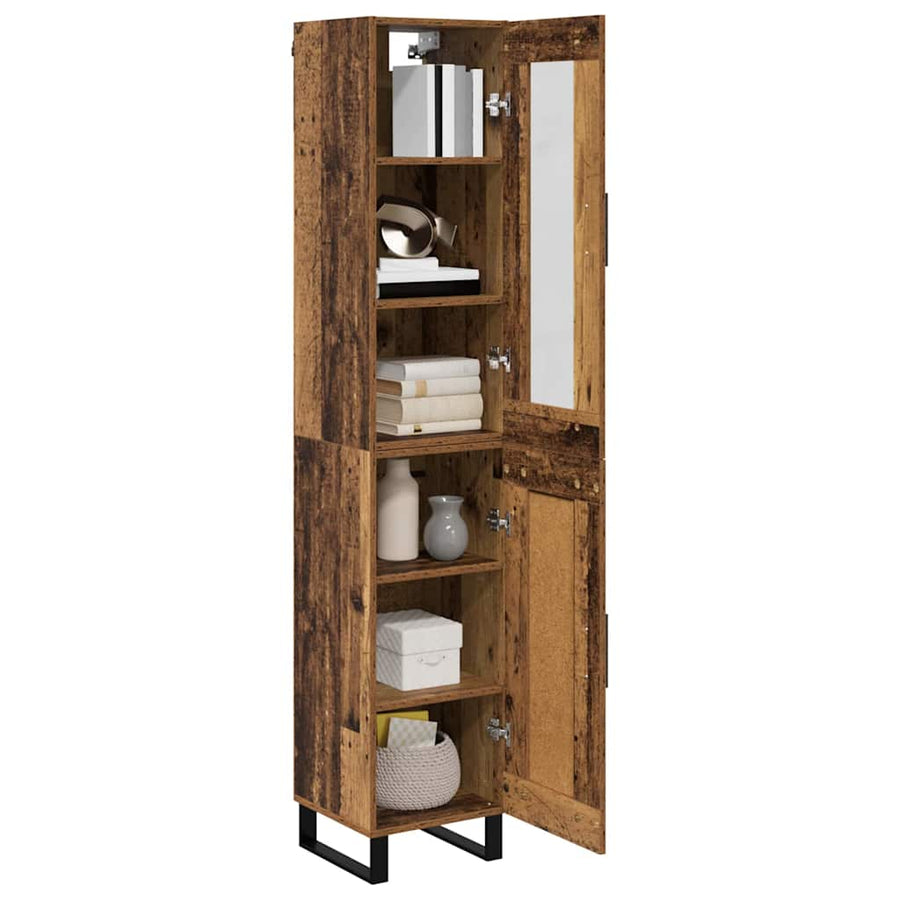 Highboard Oud Hout 69,5 x 34 x 180 cm Bewerkt hout