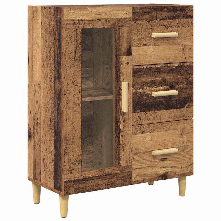 Highboard Oud hout 69,5 x 34 x 180 cm Bewerkt hout