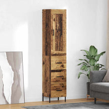 Highboard met lade Oud Hout 34,5 x 34 x 180 cm Bewerkt hout