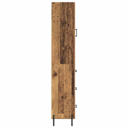 Highboard met lade Oud Hout 34,5 x 34 x 180 cm Bewerkt hout