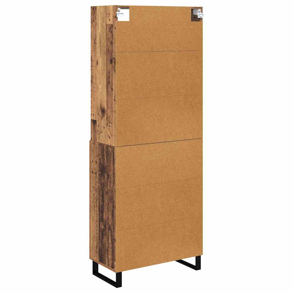Hoge kast Oud Hout 69,5 x 34 x 180 cm Geengineerd Hout en Glas