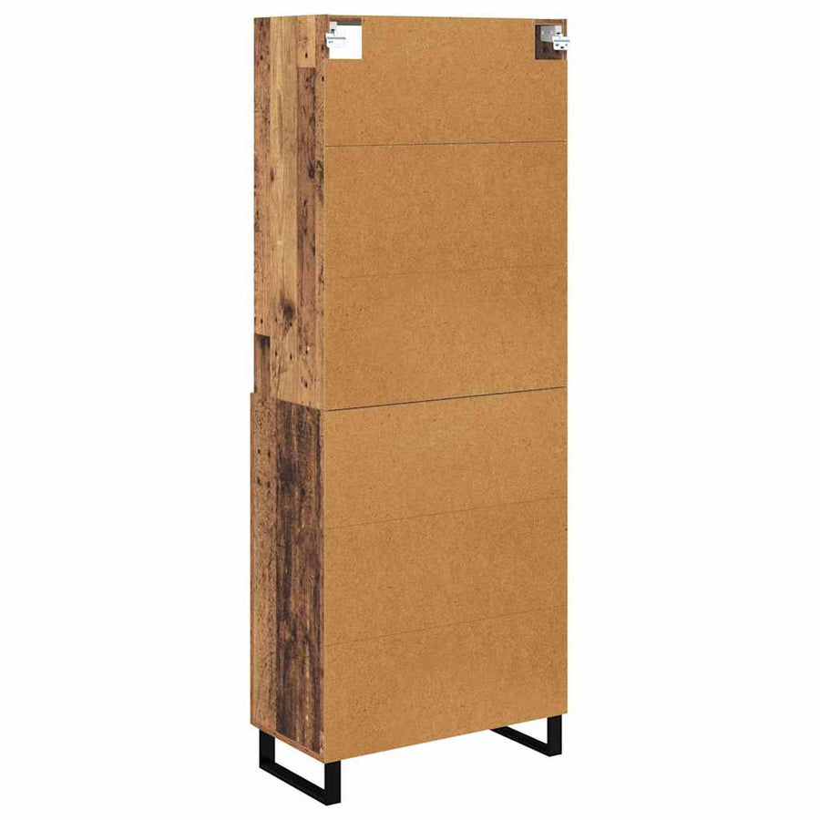 Hoge kast Oud Hout 69,5 x 34 x 180 cm Geengineerd Hout en Glas