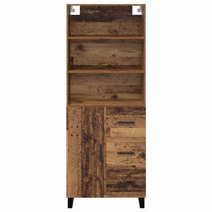Hoge kast Oud Hout 69,5 x 34 x 180 cm Geengineerd Hout en Glas
