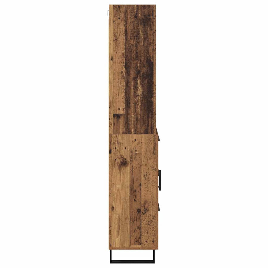 Hoge kast Oud Hout 69,5 x 34 x 180 cm Geengineerd Hout en Glas