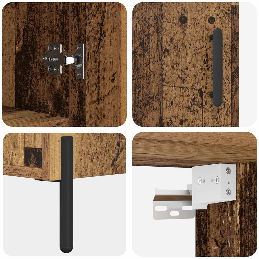 Highboard Oud Hout 69,5 x 34 x 180 cm Bewerkt hout