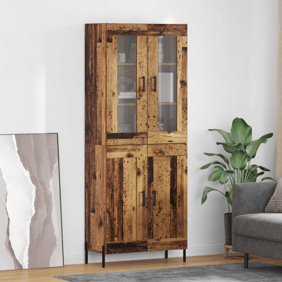 Highboard Oud Hout 69,5 x 34 x 180 cm Bewerkt hout