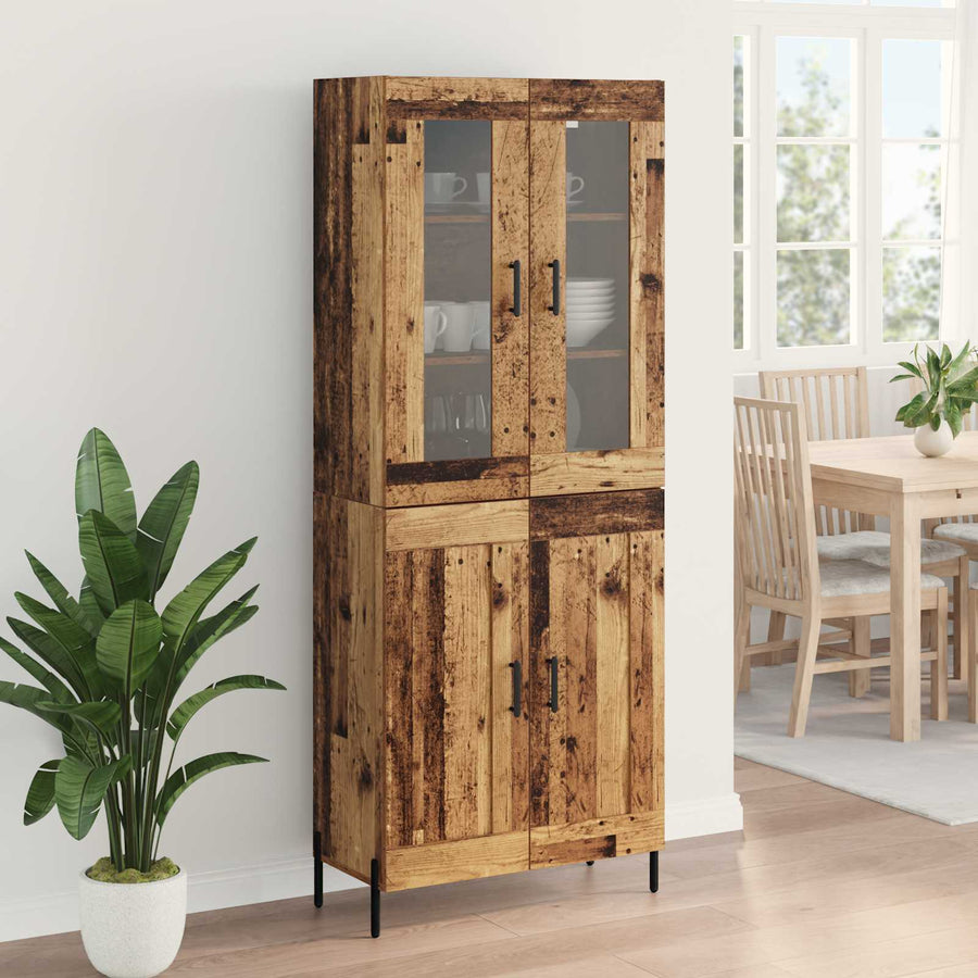 Highboard Oud Hout 69,5 x 34 x 180 cm Bewerkt hout