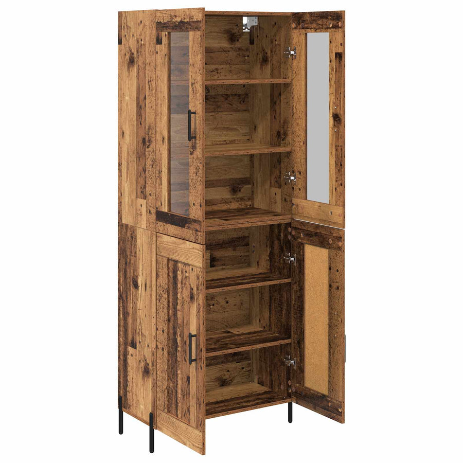 Highboard Oud Hout 69,5 x 34 x 180 cm Bewerkt hout