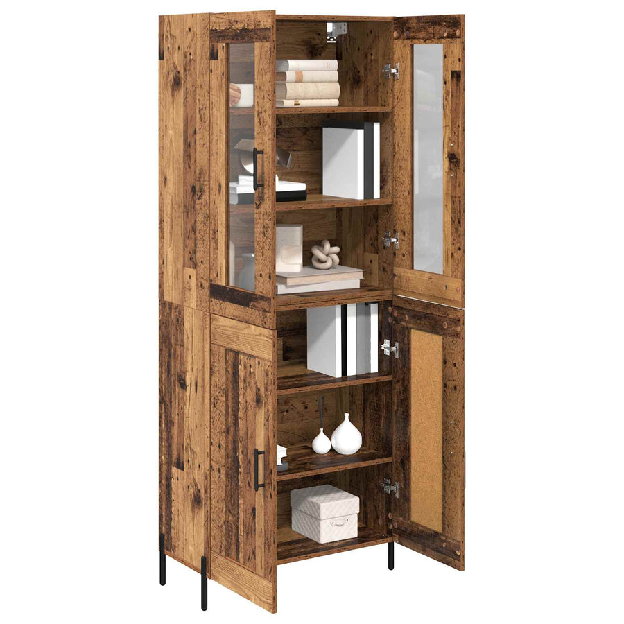Highboard Oud Hout 69,5 x 34 x 180 cm Bewerkt hout