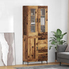 Hoge kast met lade 180x69,5x34 cm oudhout