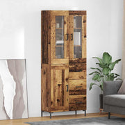 Hoge kast met lade 180x69,5x34 cm oudhout