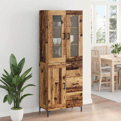 Hoge kast 2 pcs Oudhout 69,5 x 34 x 180 cm Bewerkt hout