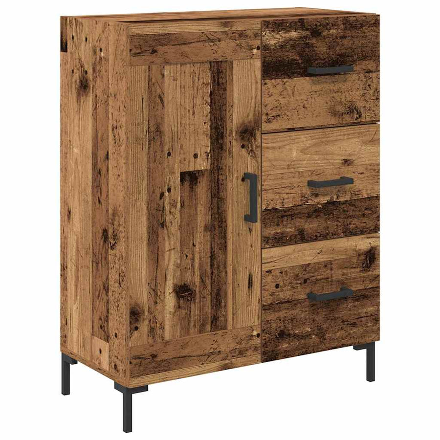 Hoge kast 2 pcs Oudhout 69,5 x 34 x 180 cm Bewerkt hout