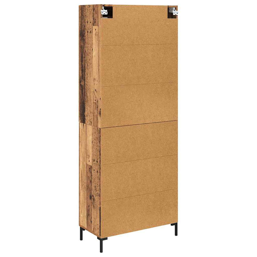 Hoge kast 2 pcs Oudhout 69,5 x 34 x 180 cm Bewerkt hout