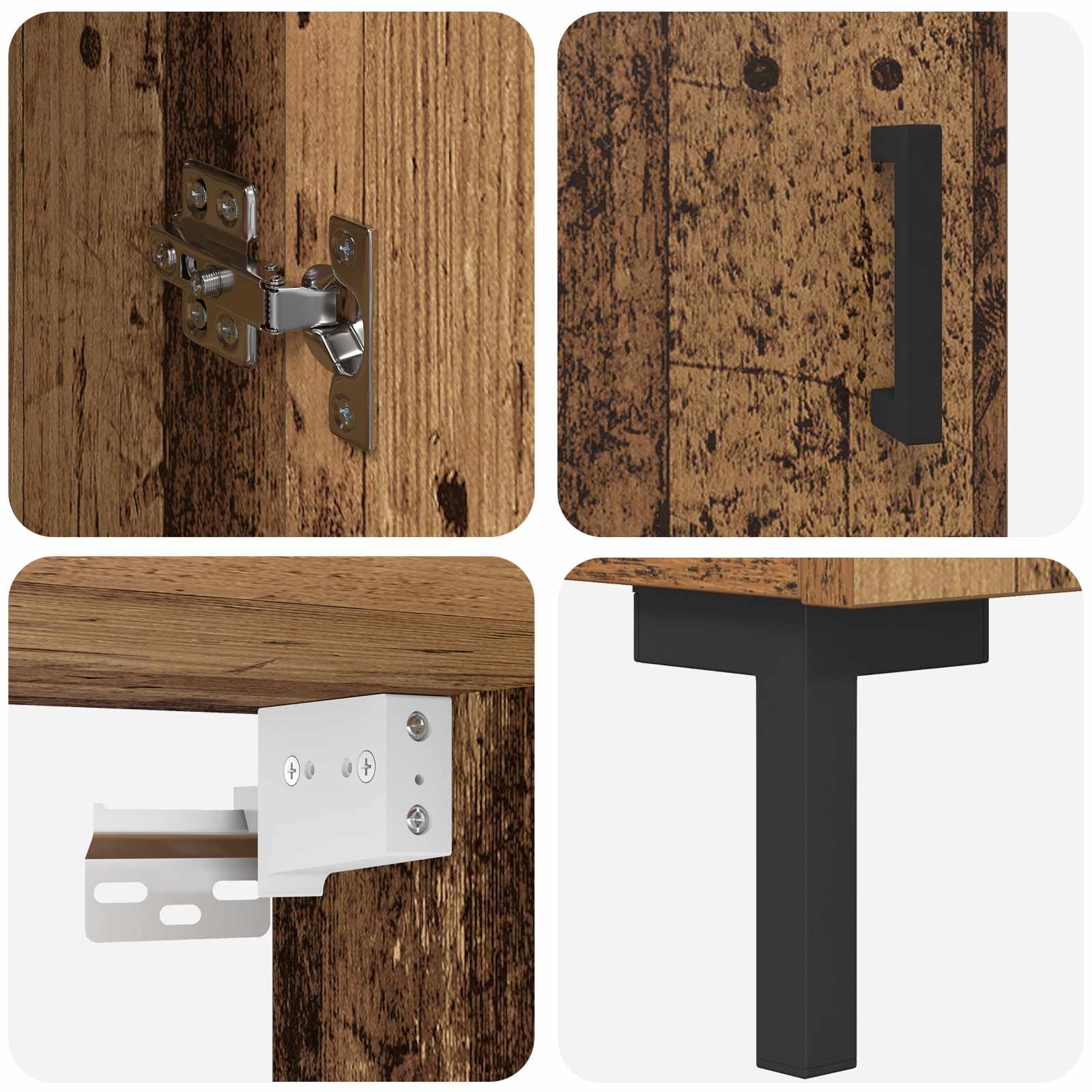 Hoge kast Oud Hout 69,5 x 34 x 180 cm Bewerkt hout