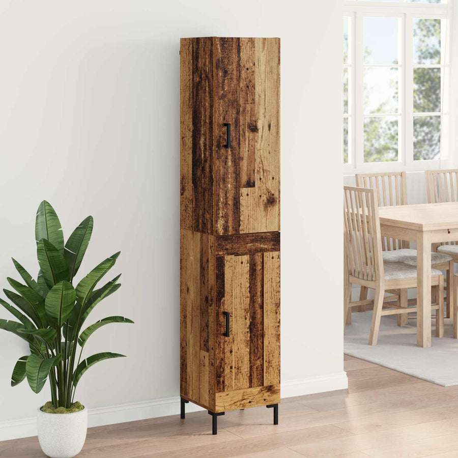 Hoge kast Oud Hout 69,5 x 34 x 180 cm Bewerkt hout