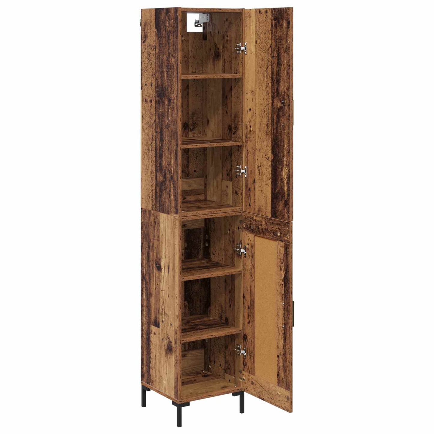 Hoge kast Oud Hout 69,5 x 34 x 180 cm Bewerkt hout