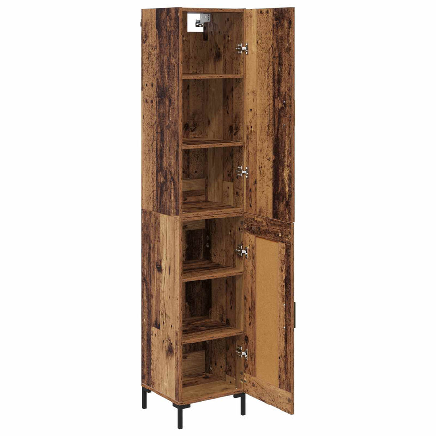 Hoge kast Oud Hout 69,5 x 34 x 180 cm Bewerkt hout