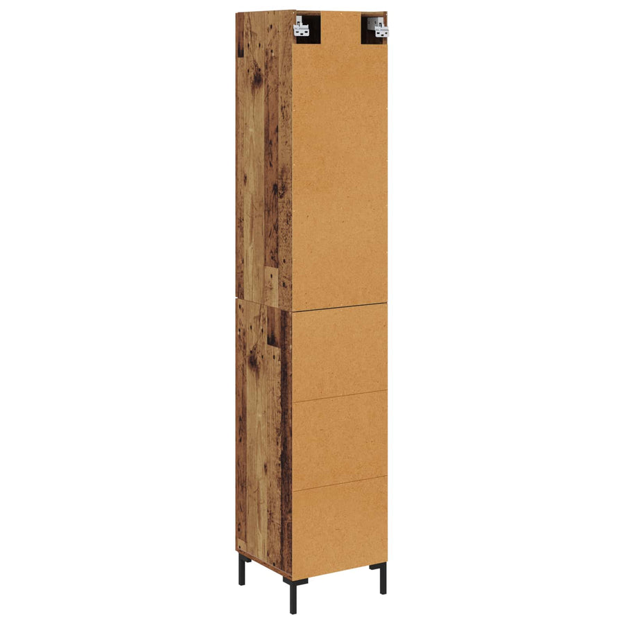 Hoge kast Oud Hout 69,5 x 34 x 180 cm Bewerkt hout